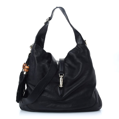 Gucci Calfskin Large New Jackie Shoulder Bag Black 1 of 8