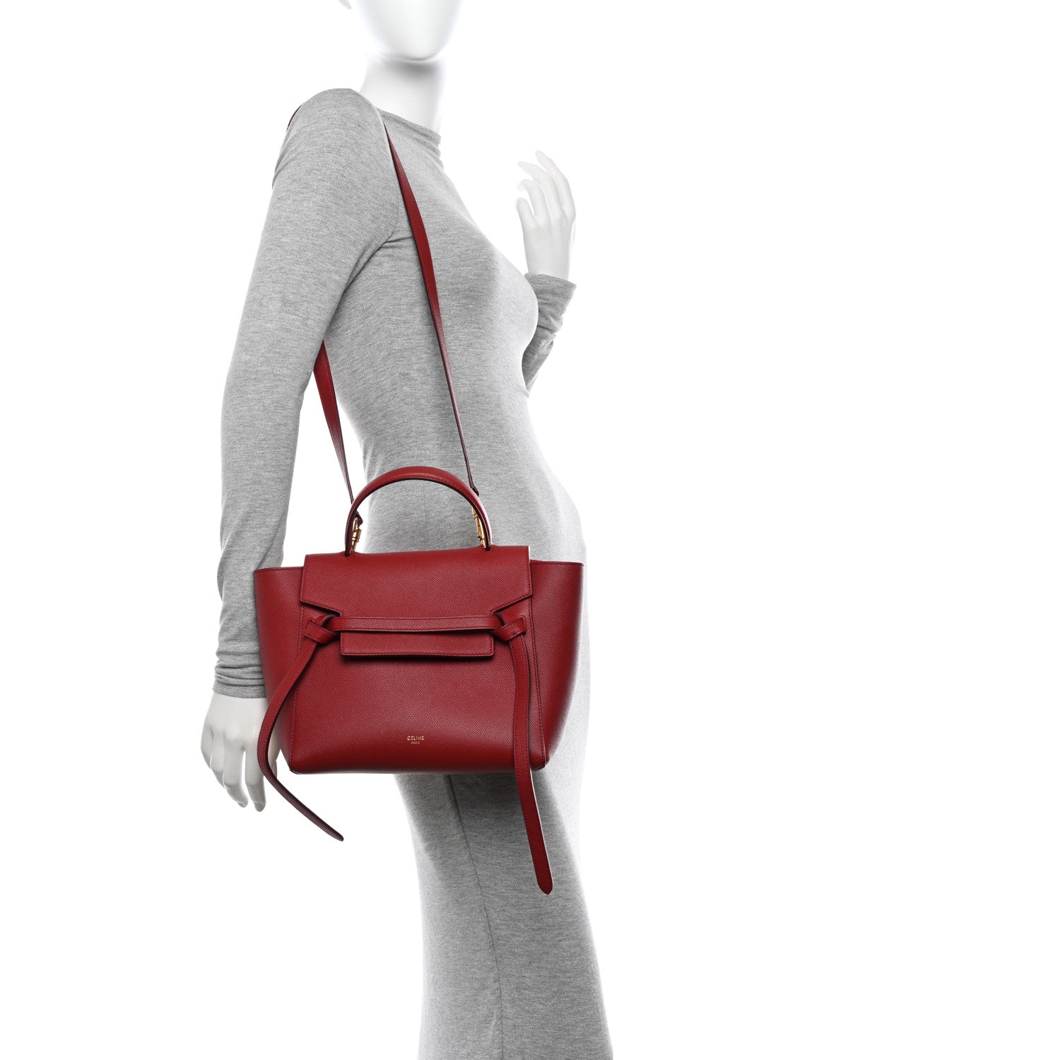 Celine Baby Grained Calfskin Micro Belt Bag Ruby 2 of 11