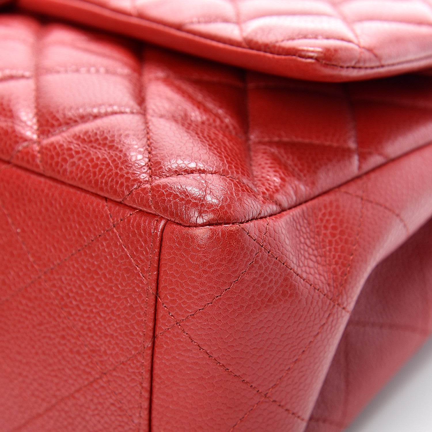 Chanel Caviar Quilted Maxi Double Flap Red 9 of 21