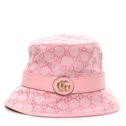 Gucci Monogram Textured Dollar Calfskin GG Jago Bucket Hat M Soft Cotton Candy Dark Cotton Candy 2 of 9