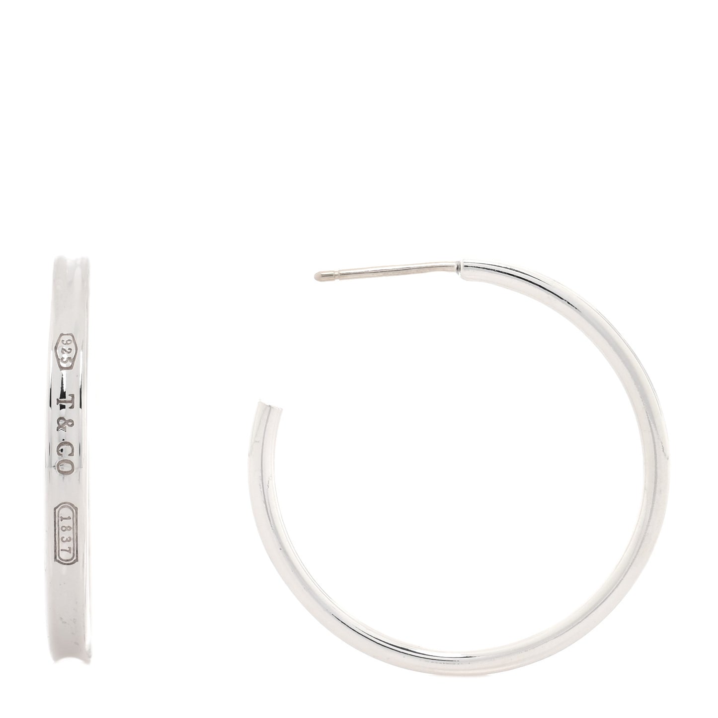 Sterling Silver 1837 Medium Narrow Hoop Earrings