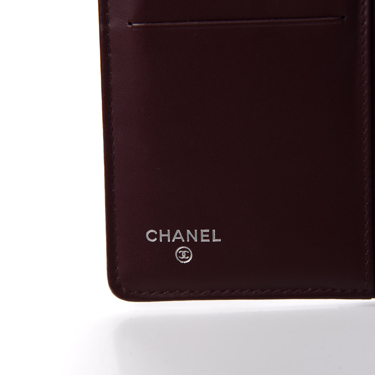 Metallic Calfskin Quilted Yen Wallet Charcoal