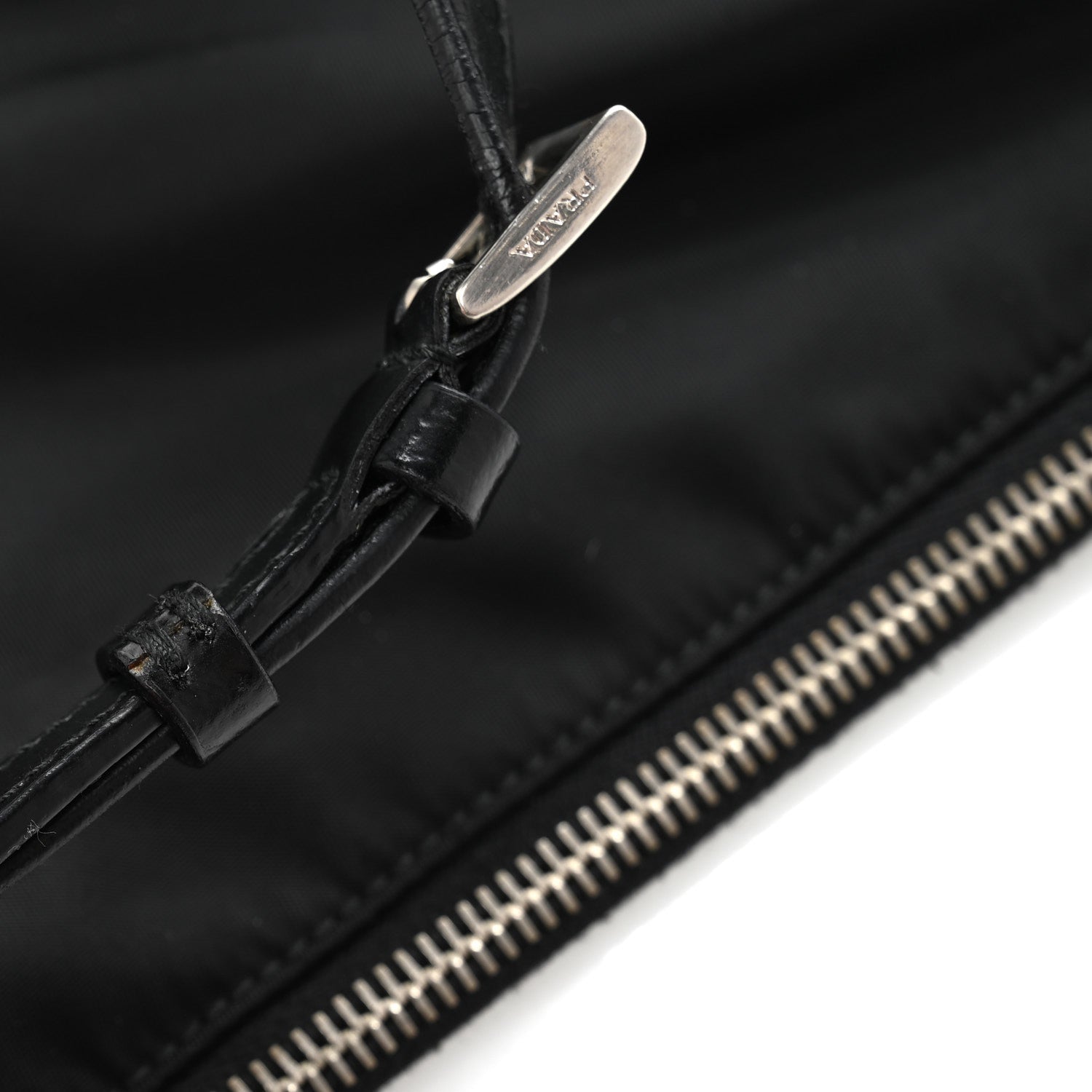 Prada Tessuto Nylon Soft Calf Shoulder Bag Black Black 12 of 13