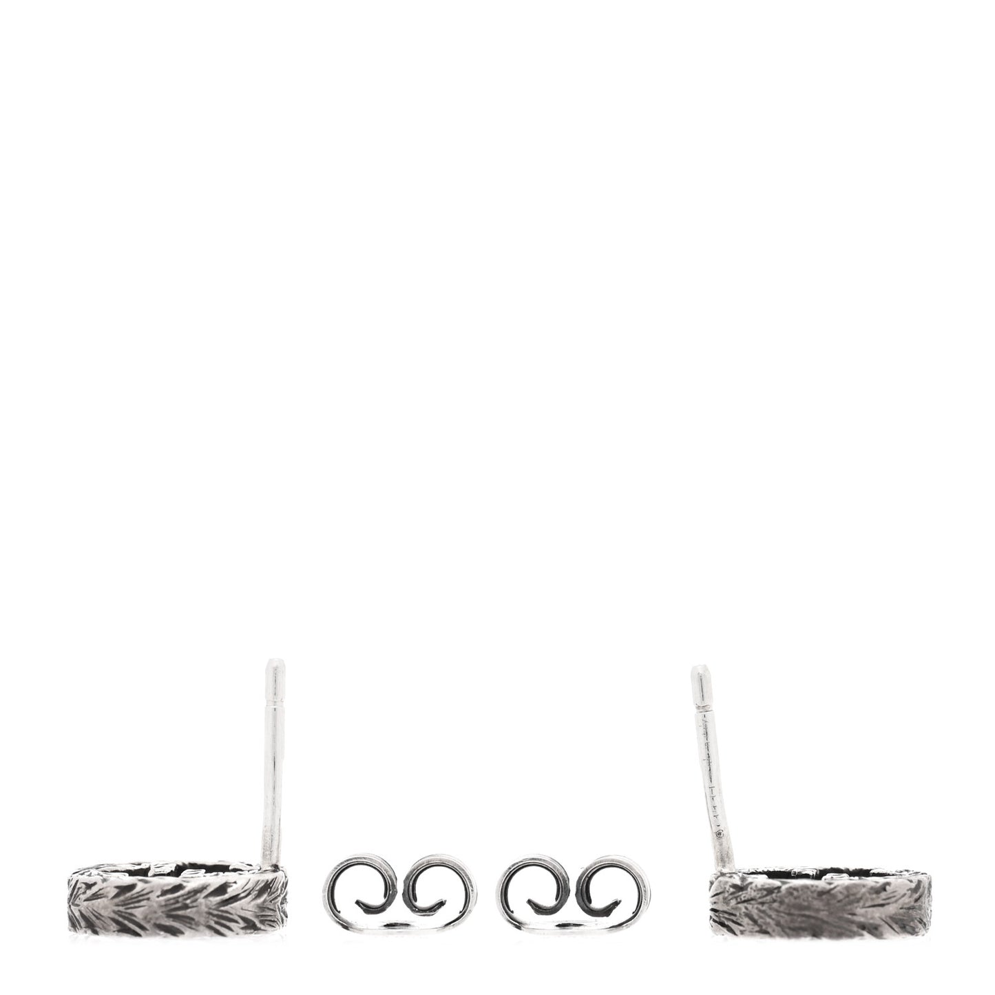 Sterling Silver Textured Interlocking G Stud Earrings