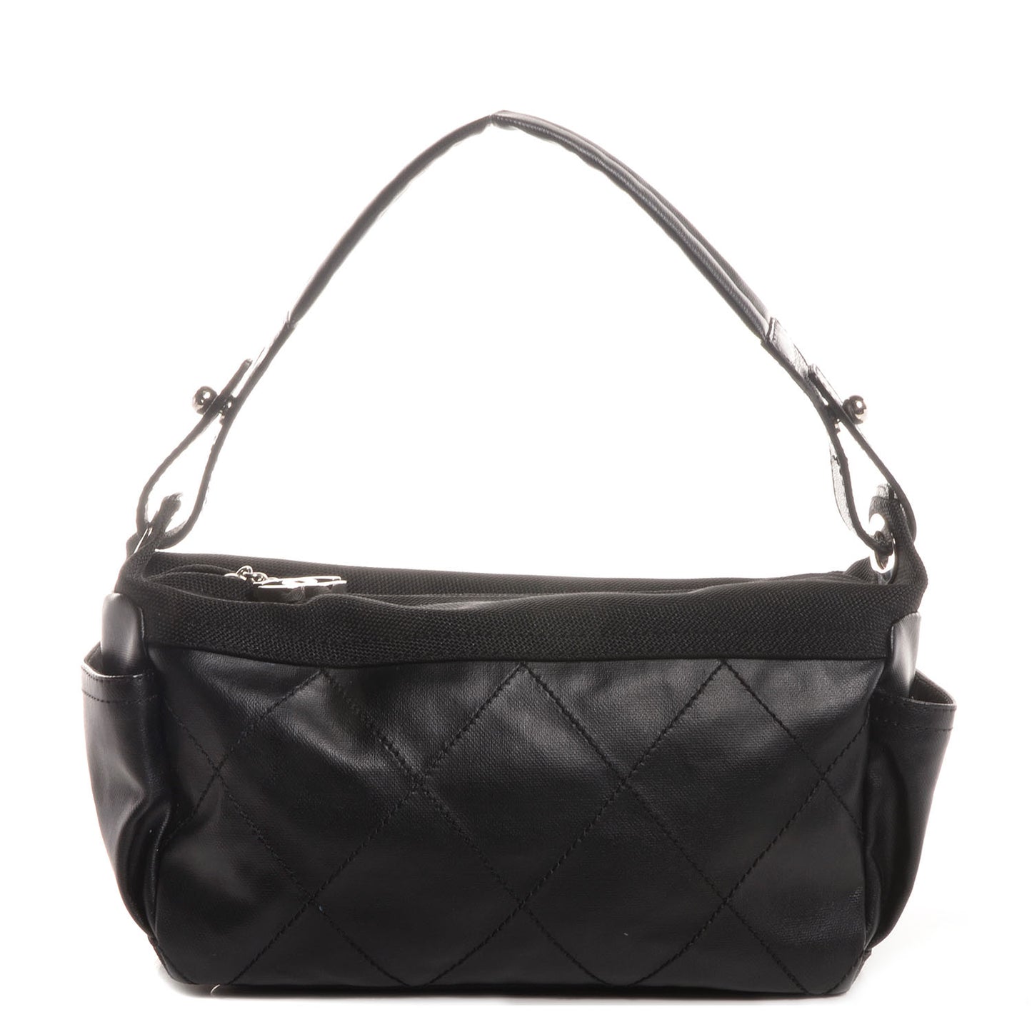 Coated Canvas Paris Biarritz Hobo Black