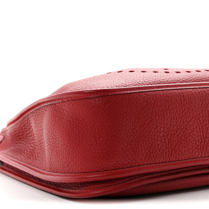 Hermes Taurillon Clemence Evelyne II PM Rouge Garance 9 of 10