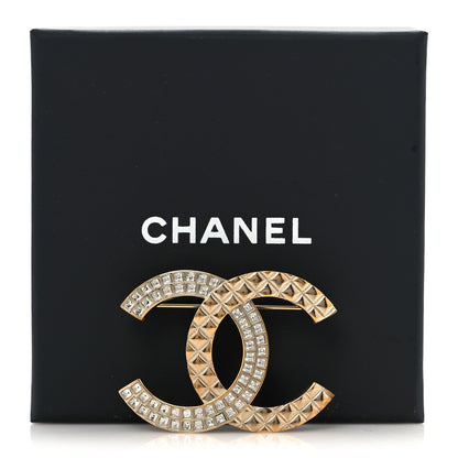 Chanel Baguette Crystal Quilted CC Brooch Gold 7 of 7