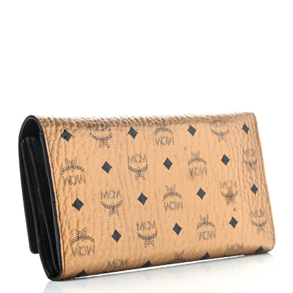 MCM Metallic Visetos Continental Flap Wallet Gold 3 of 10