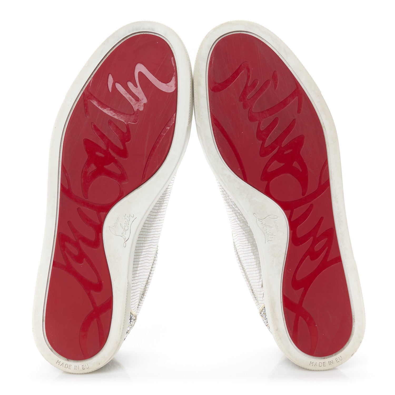 Christian Louboutin Glitter Aliglitter Specchio Women Seava Flat Sneakers 39 Silver 6 of 11