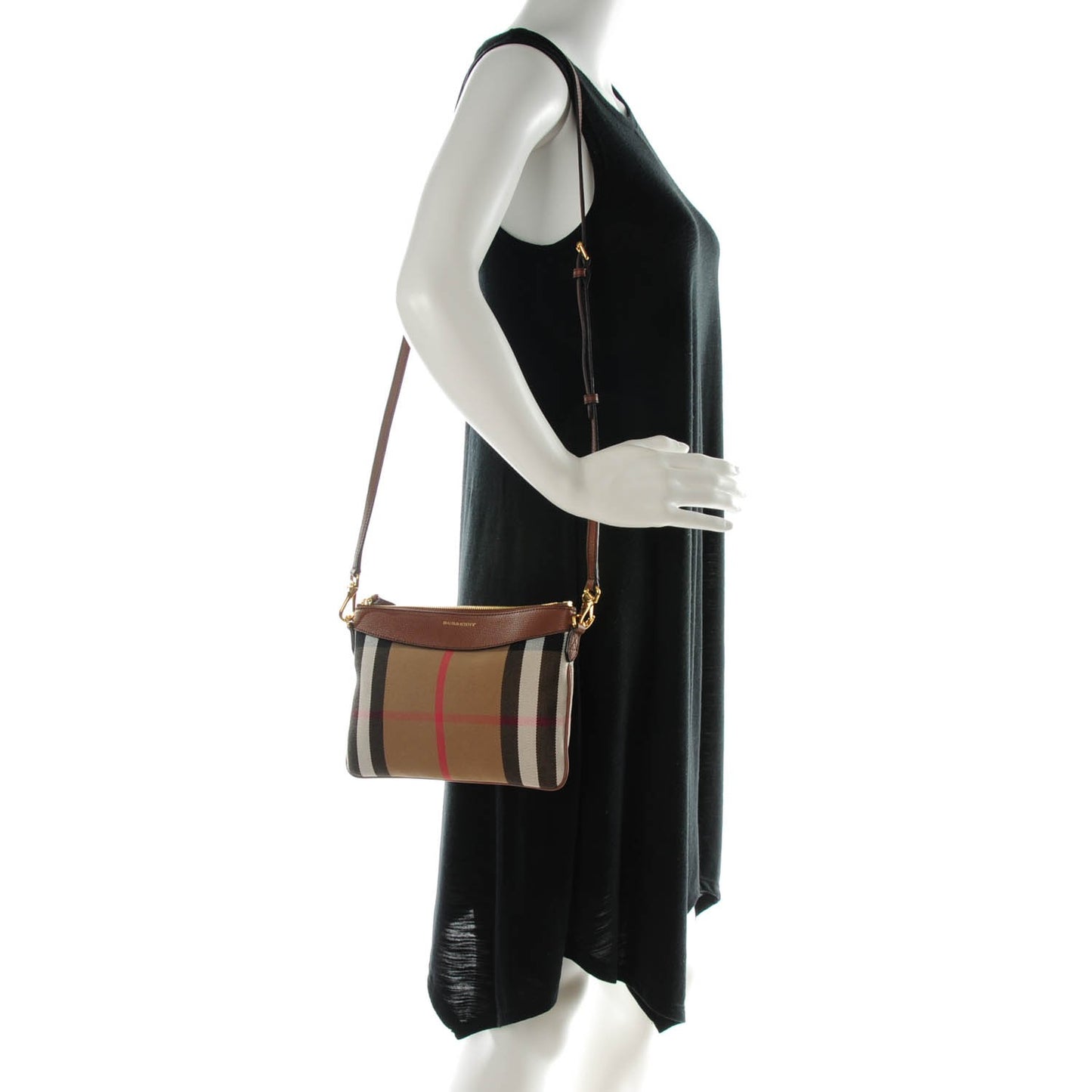 House Check Derby Peyton Crossbody Clutch Bag Tan