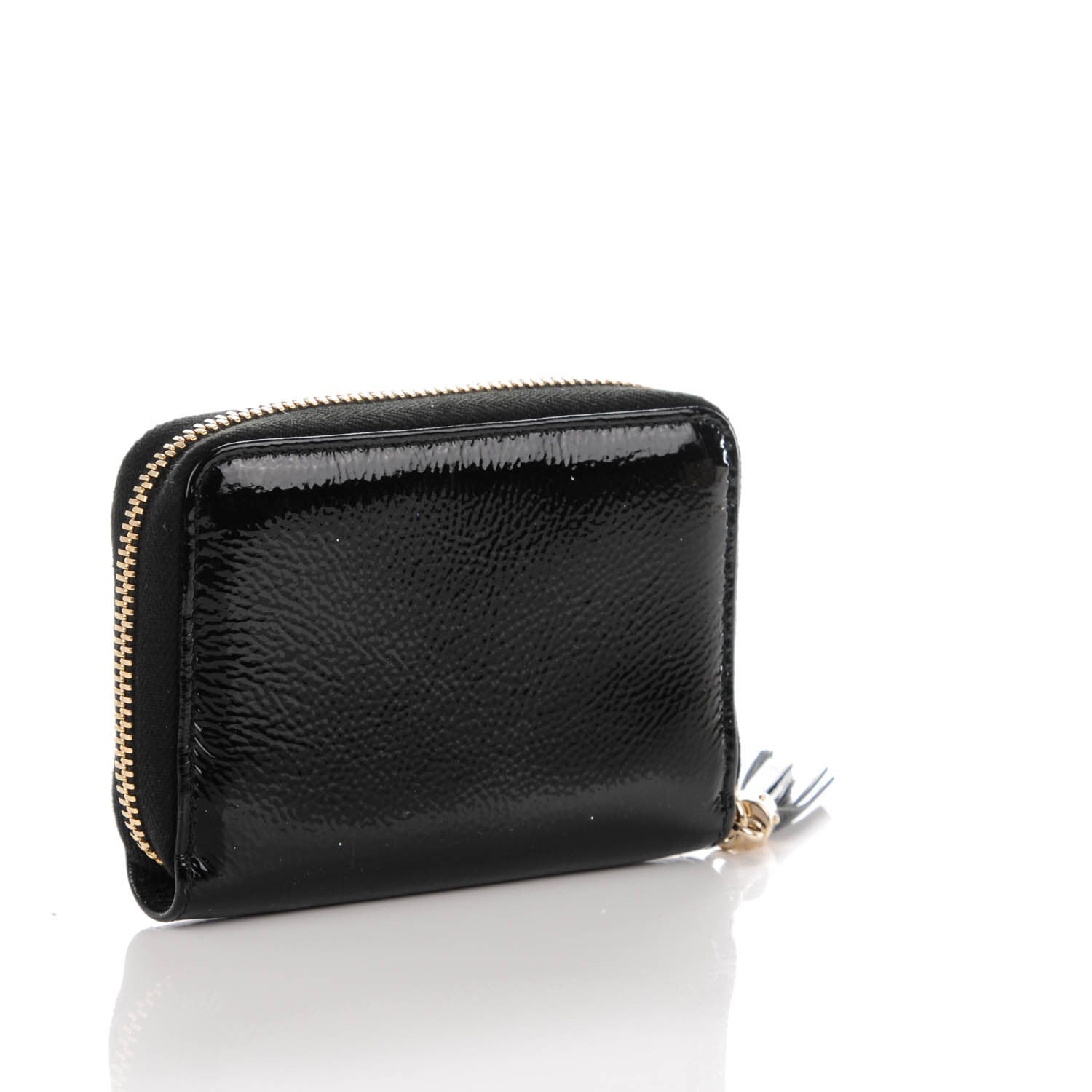 Gucci Patent Soho Compact Disco Zip Around Wallet Black 3 of 7