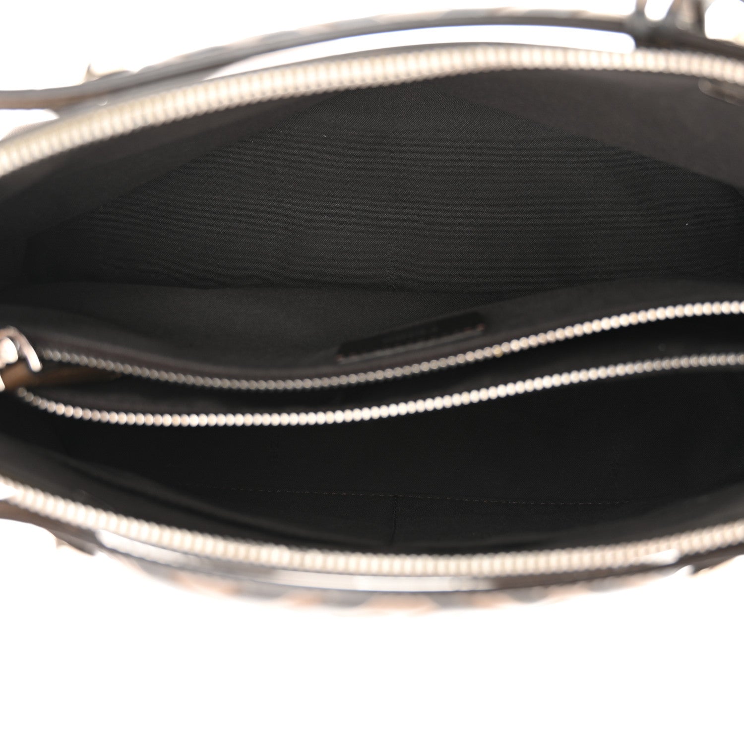 Fendi Vitello Dolce Bi-Color FF 1974 Embossed Medium By The Way Boston Bag Maya Black 5 of 11