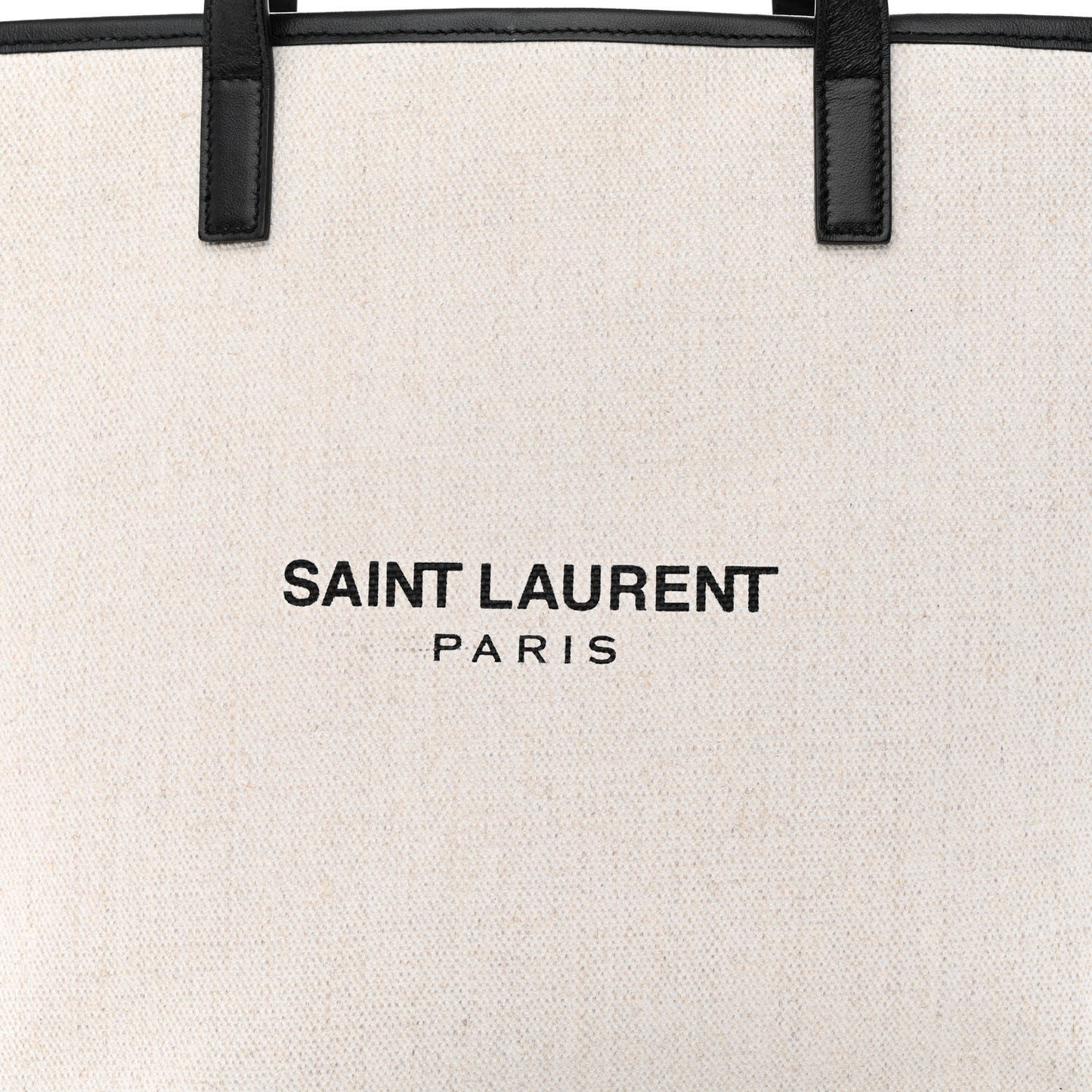 Canvas Calfskin Teddy Drawstring Shopping Tote White Black