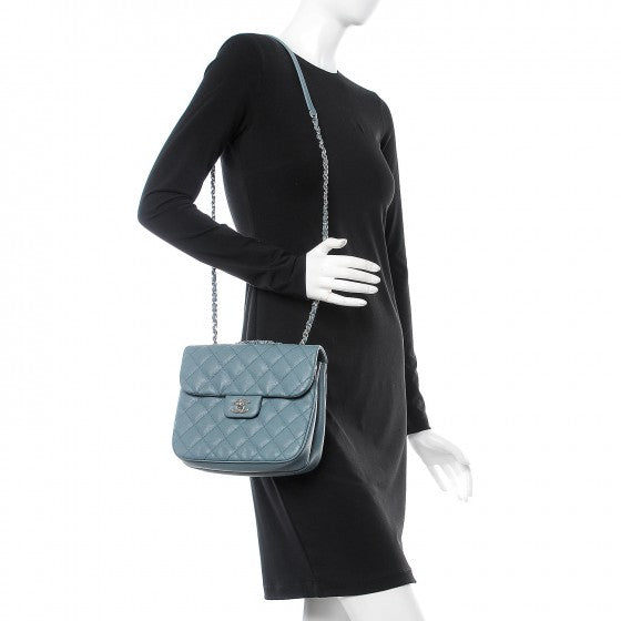 Chanel Caviar Quilted Medium Urban Companion Flap Blue 2 of 7