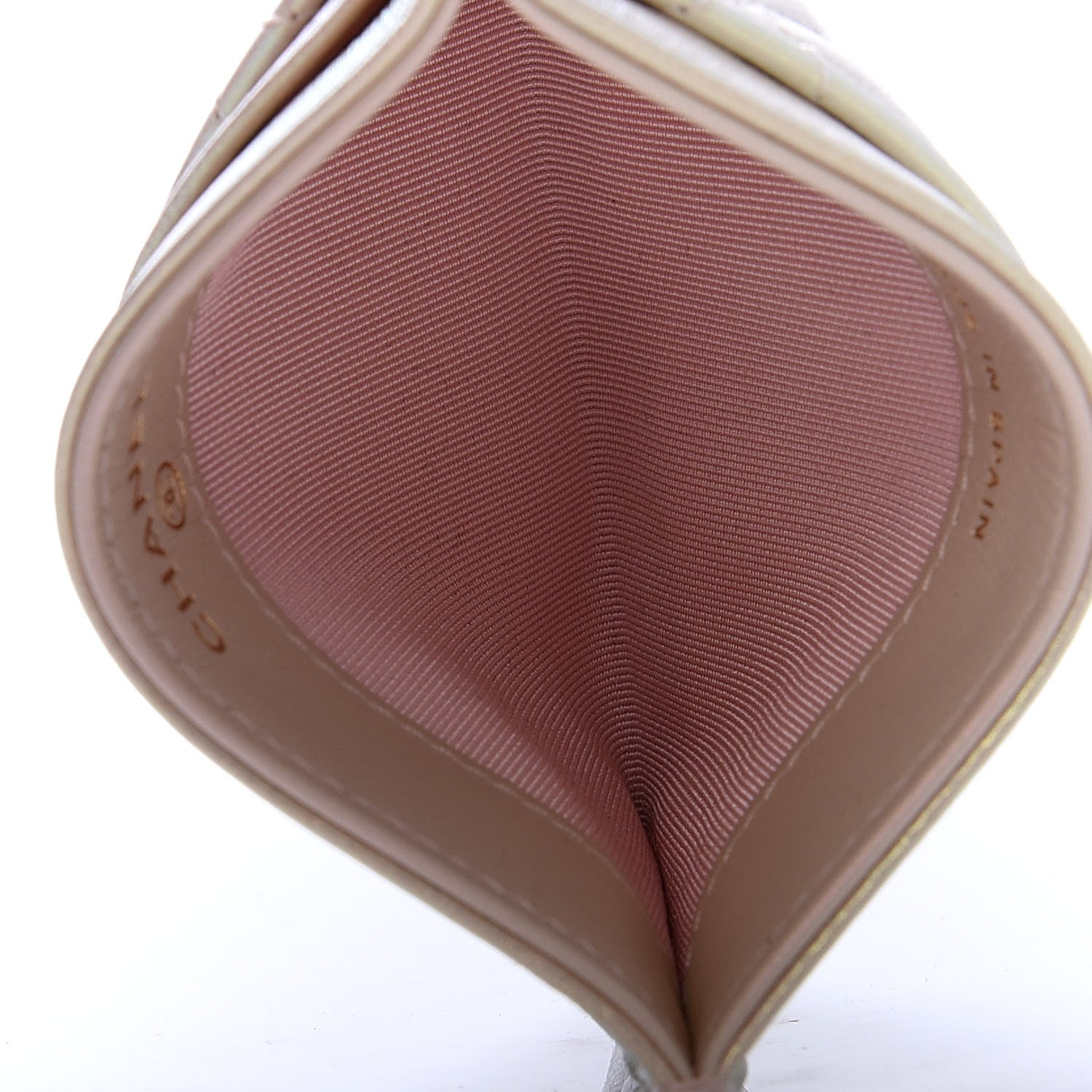 Chanel Iridescent Lambskin Quilted Card Holder Ivory 5 of 9