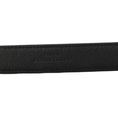 Saint Laurent Grained Calfskin Monogram Cassandre Extra Thin Square Buckle Belt 80 32 Black 4 of 6