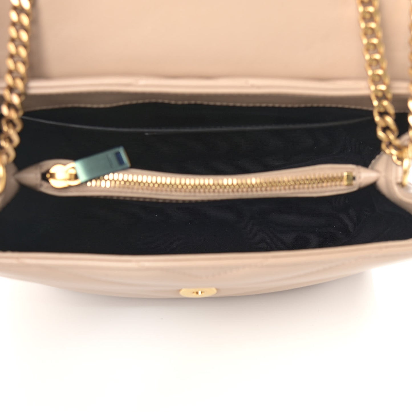 Calfskin Y Quilted Monogram Small Loulou Chain Satchel Dark Beige