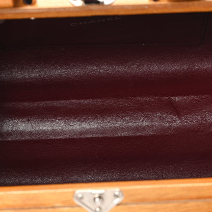 Chanel Wood Lambskin CC Vanity Case Brown Black 5 of 8