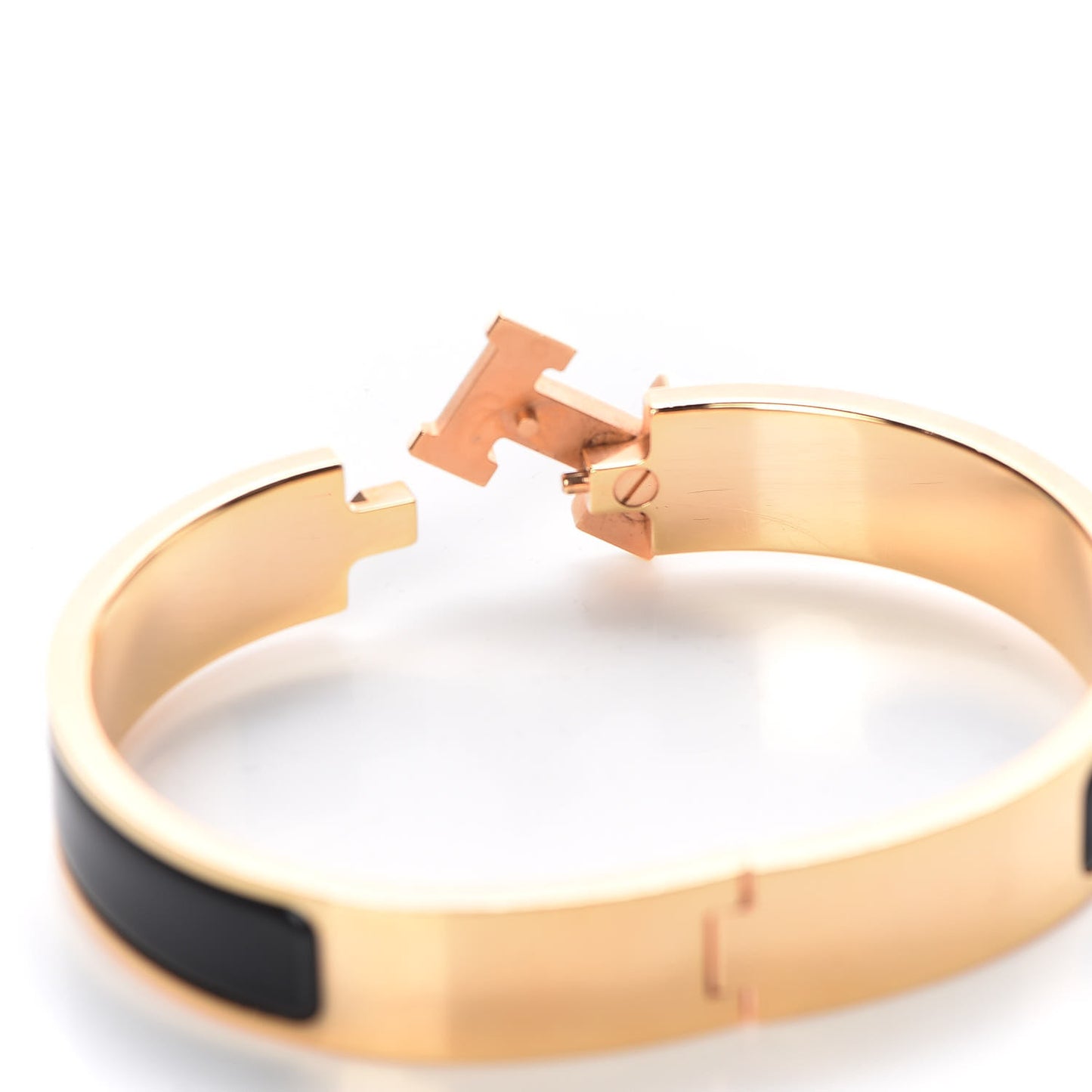 Enamel Narrow Clic Clac H Bracelet GM Black