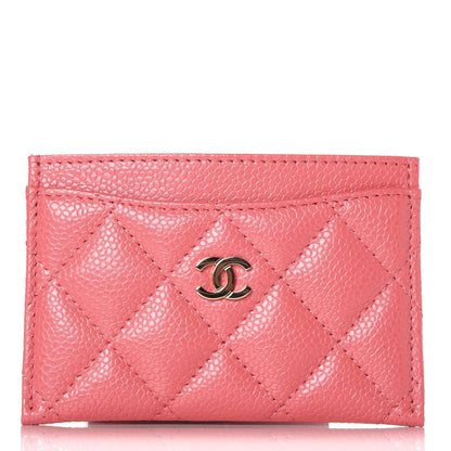 Chanel Caviar Quilted Card Holder Pink 1 of 9