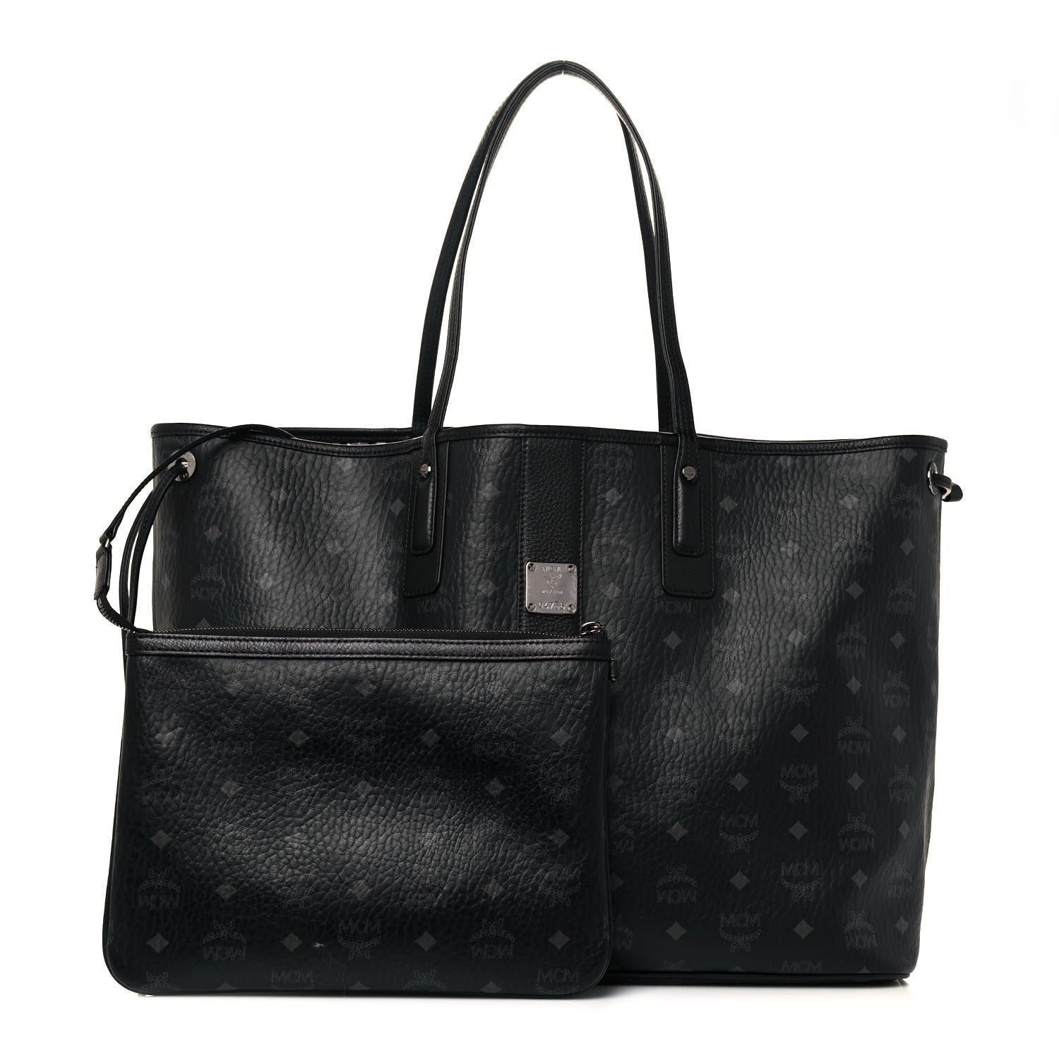 MCM Visetos Large Liz Reversible Shopper Tote Black 1 of 19