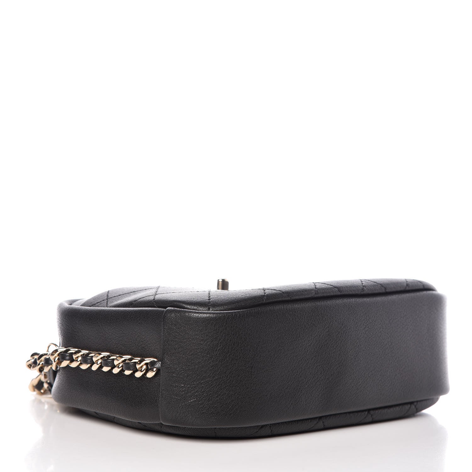 Chanel Goatskin Quilted Large Casual Trip Camera Case Bag Black 4 of 10