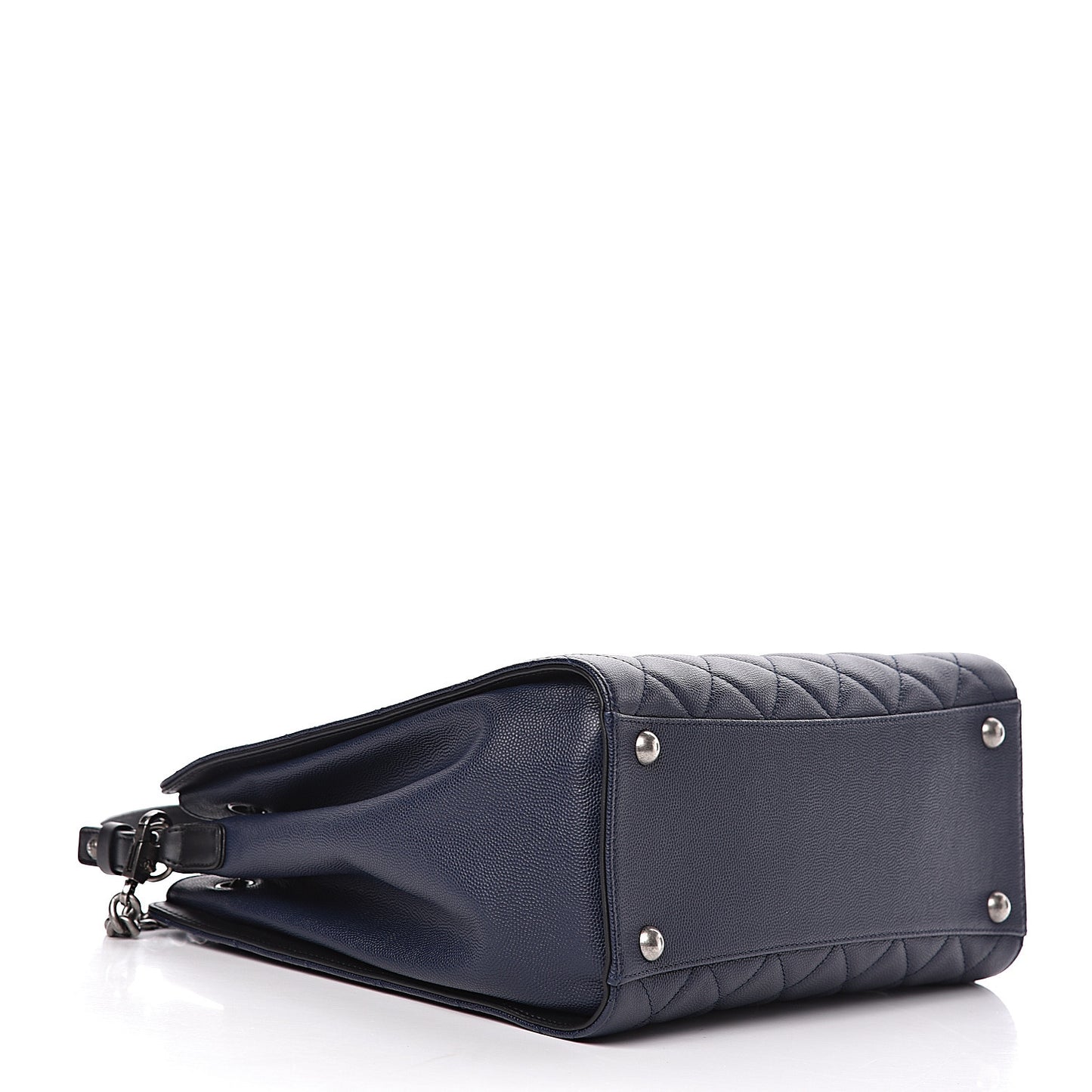 Caviar Quilted Medium CC Bucket Bag Dark Blue