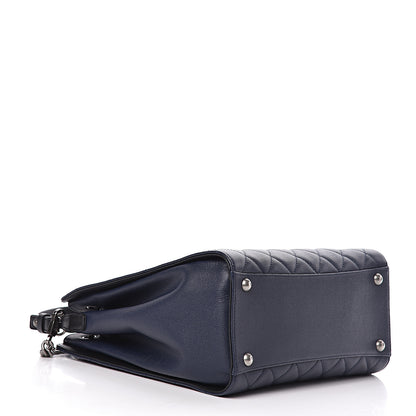Chanel Caviar Quilted Medium CC Bucket Bag Dark Blue 4 of 10
