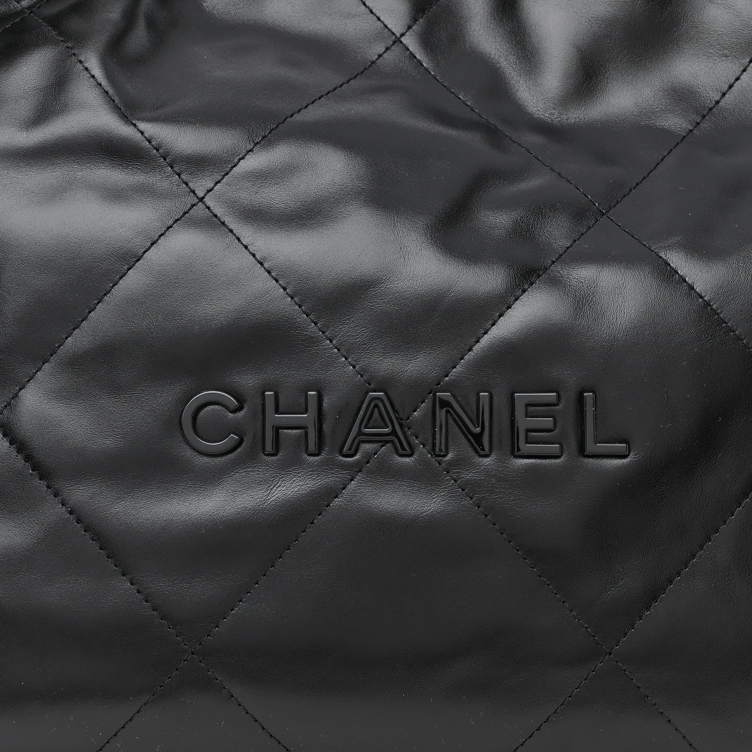 Chanel Shiny Calfskin Quilted Small Chanel 22 So Black 10 of 14
