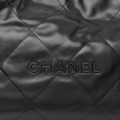 Chanel Shiny Calfskin Quilted Small Chanel 22 So Black 10 of 14
