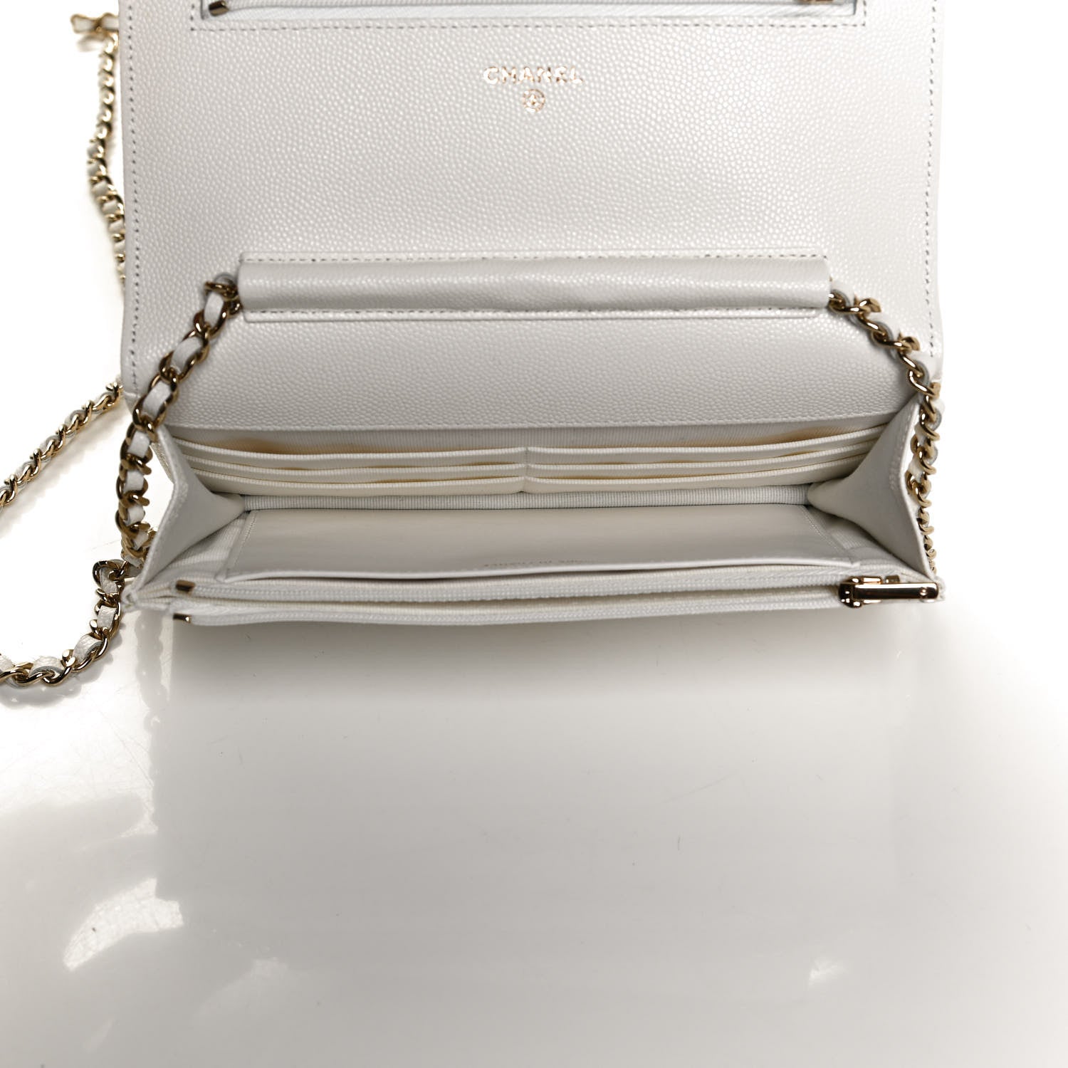 Chanel Caviar Quilted Wallet On Chain WOC White 5 of 11