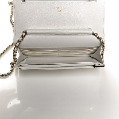 Chanel Caviar Quilted Wallet On Chain WOC White 5 of 11