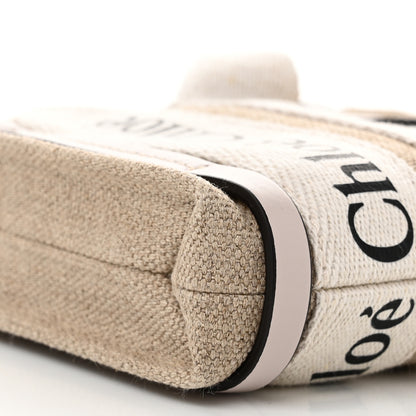 Chloe Cotton Calfskin Nano Woody Ribbon Tote White Pink 9 of 10