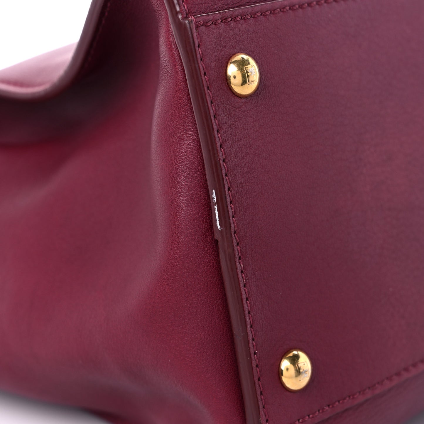 Vitello Dolce Marmol Large Peekaboo Iconic Satchel Bordeaux Graphite