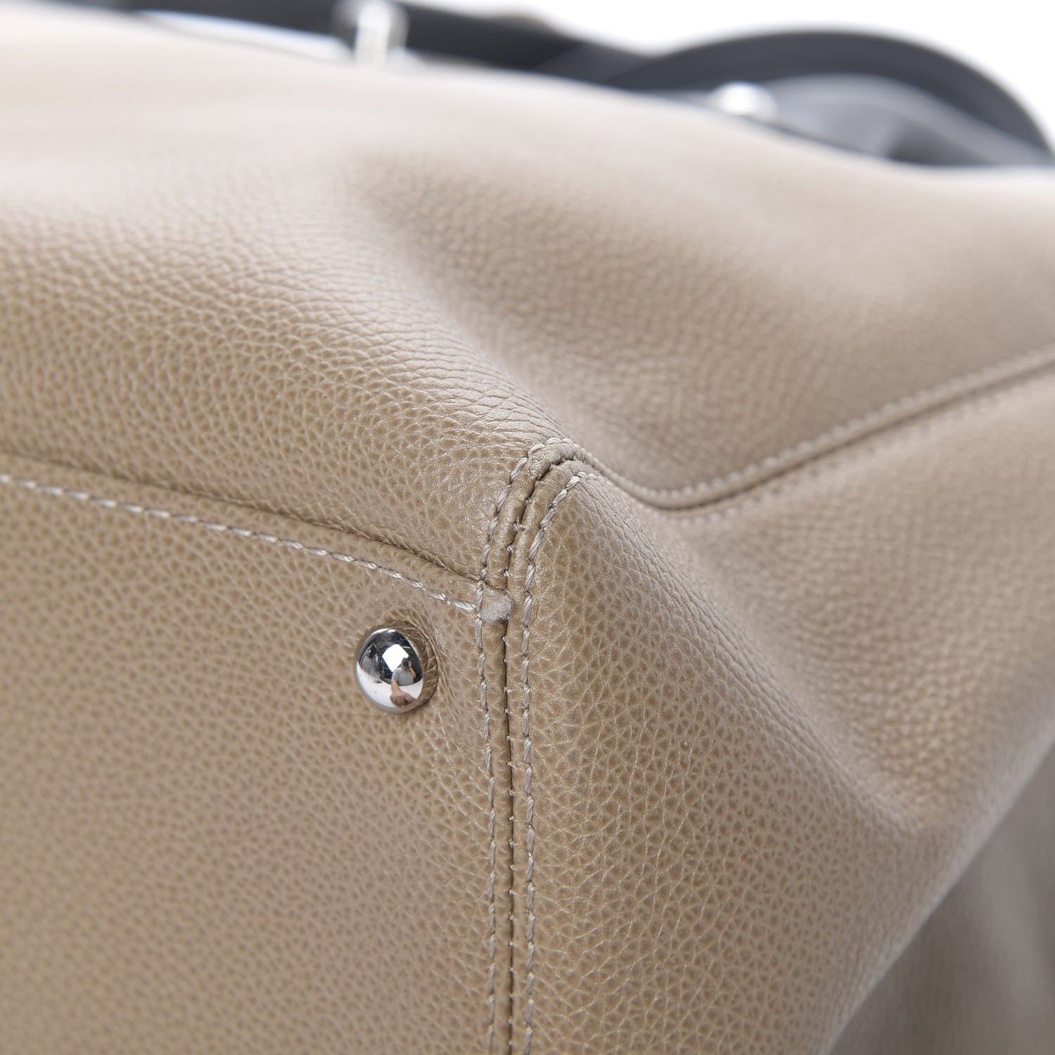 Chanel Calfskin Cerf Executive Shopper Tote Beige Black 10 of 14