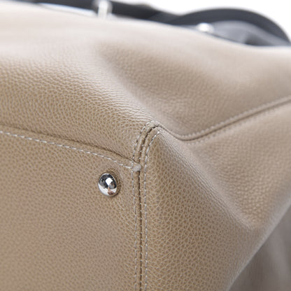 Chanel Calfskin Cerf Executive Shopper Tote Beige Black 10 of 14