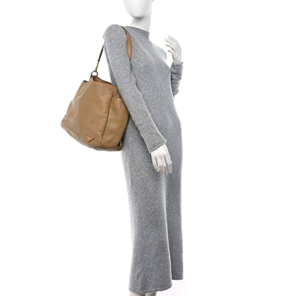 Prada Vitello Daino Side Pocket Hobo Noisette 2 of 22