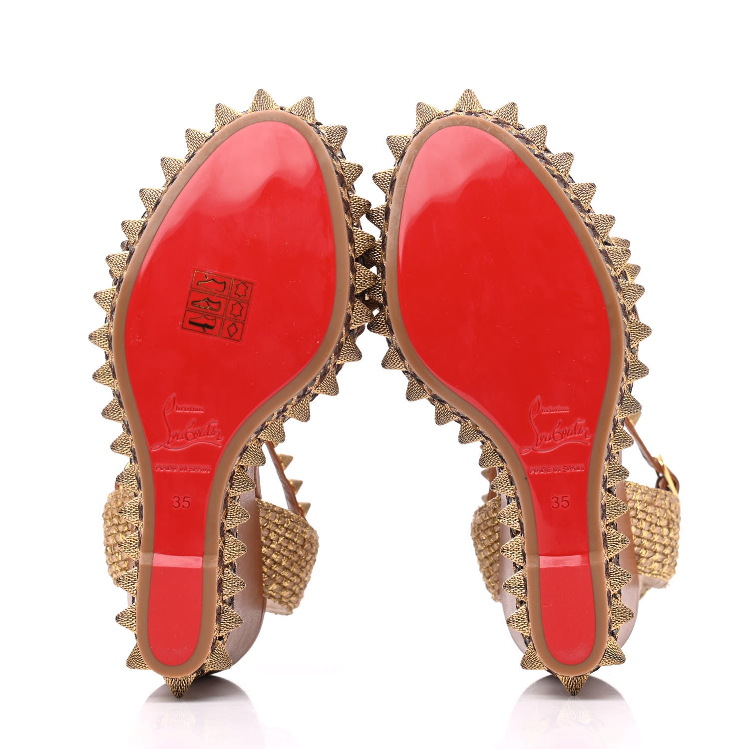 Christian Louboutin Calfskin Cordorella 110 Wedge Sandals 35 Version Cuoio 5 of 14