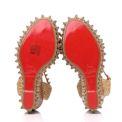 Christian Louboutin Calfskin Cordorella 110 Wedge Sandals 35 Version Cuoio 5 of 14