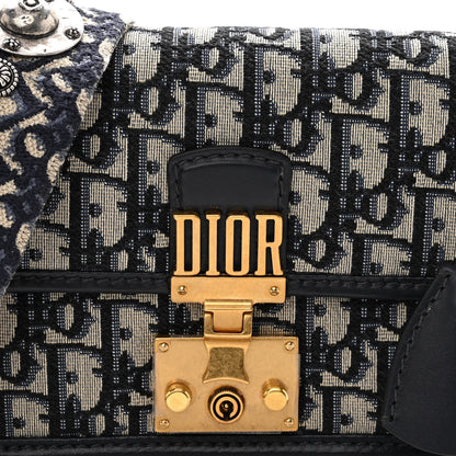 Christian Dior Oblique Small DiorAddict Flap Bag Navy Blue 7 of 10