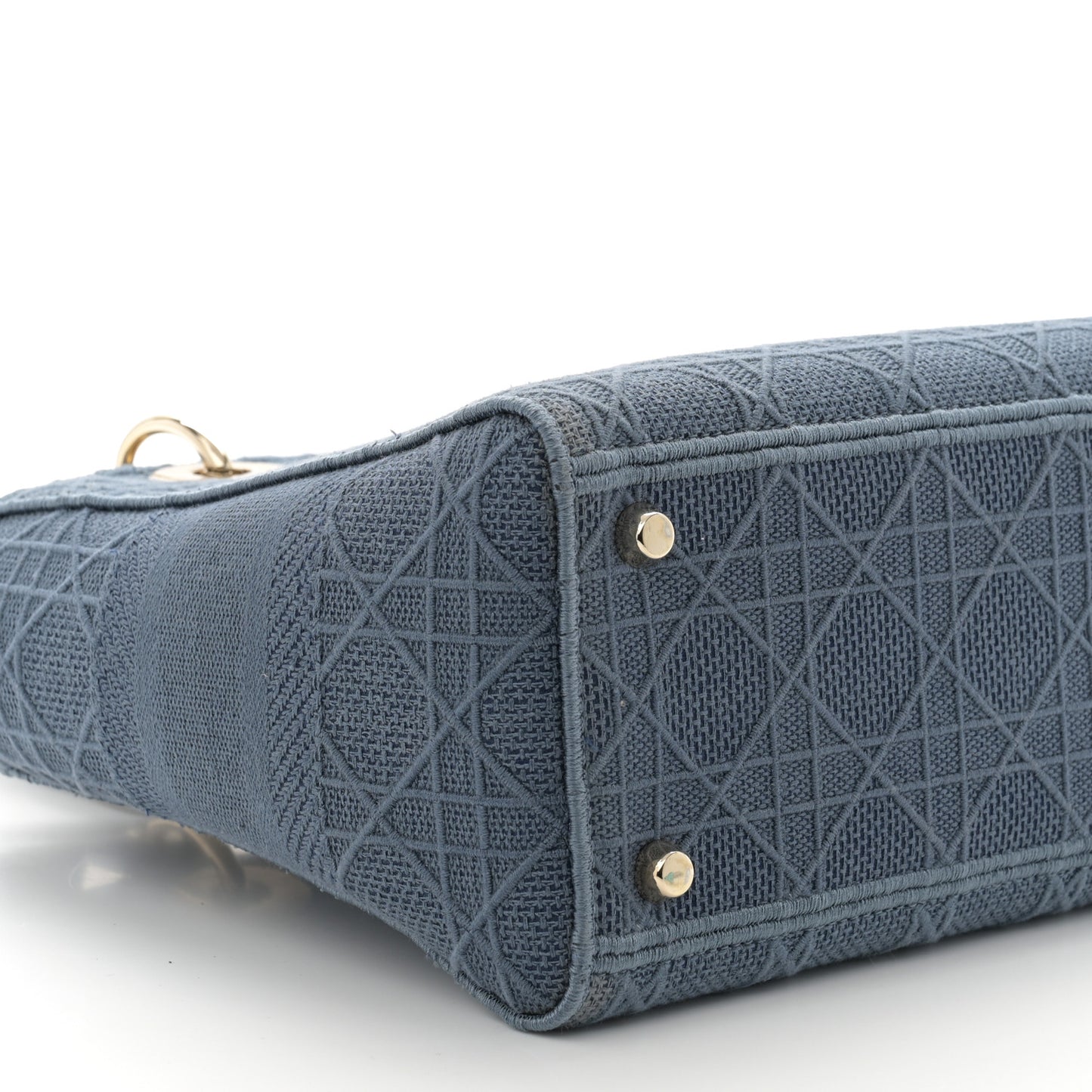 Canvas Embroidered Cannage Medium Lady D-Lite Denim Blue