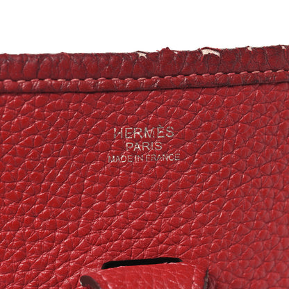 Hermes Taurillon Clemence Evelyne III PM Rouge Casaque Bleu Saphir 6 of 12
