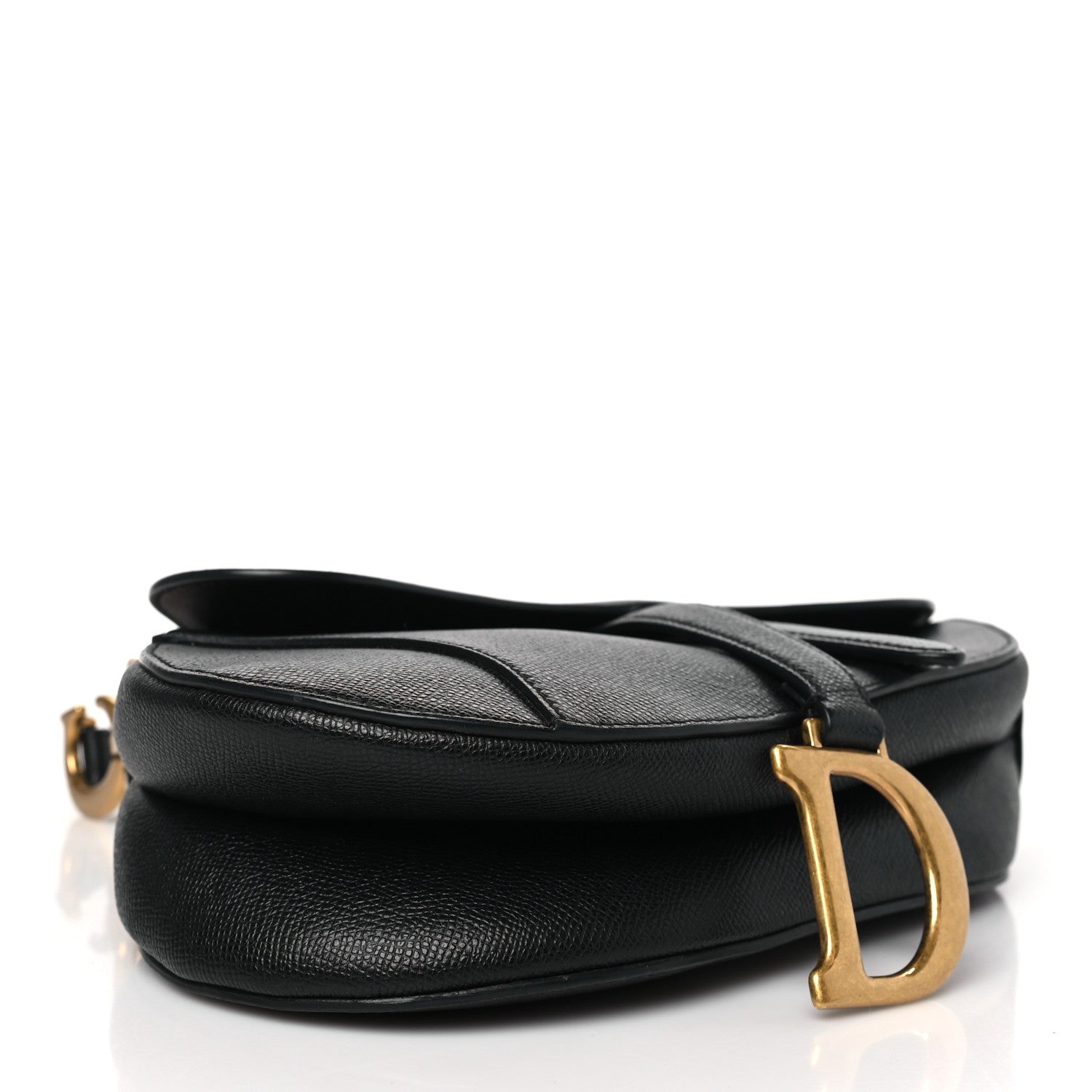 Christian Dior Grained Calfskin Saddle Bag Black 4 of 8