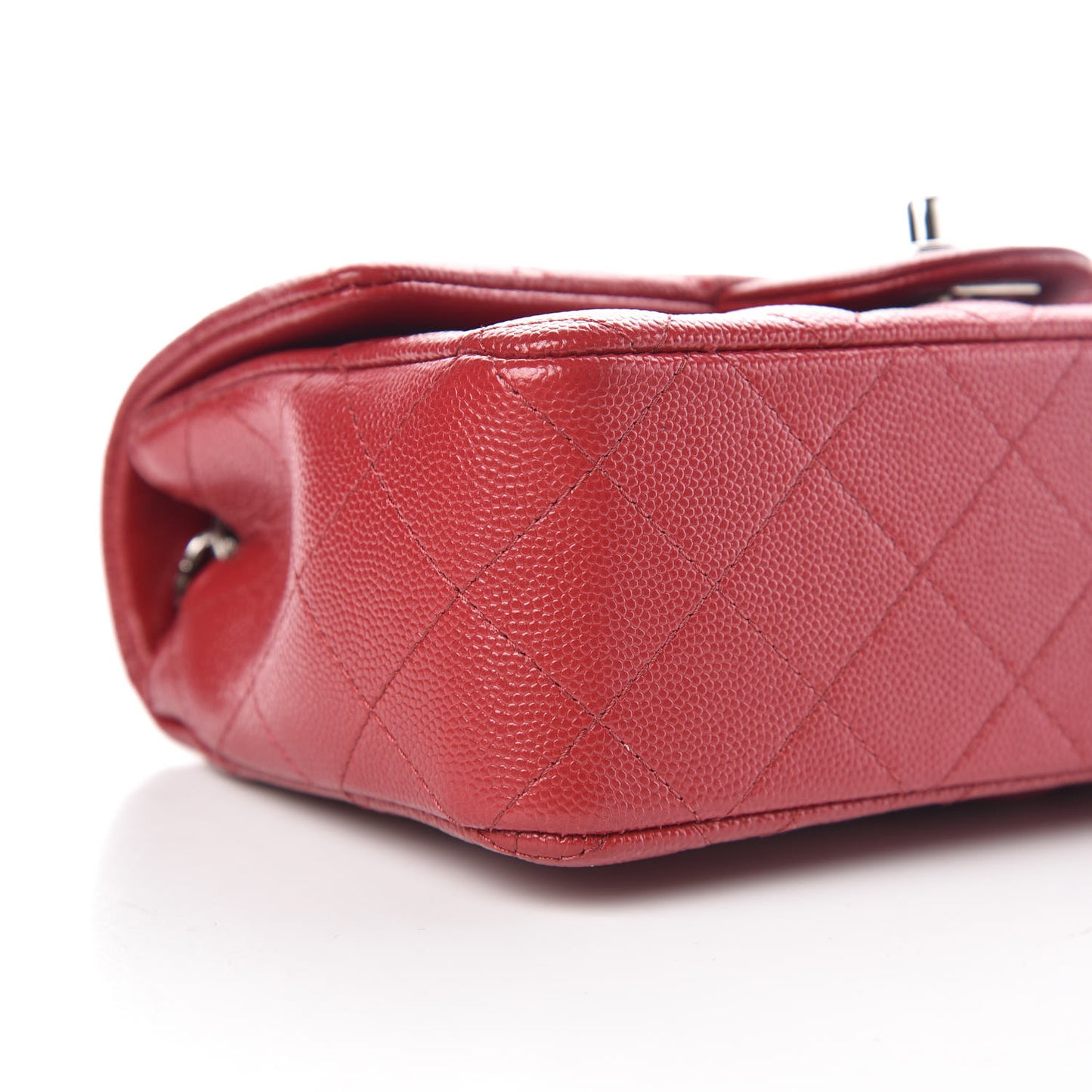 Caviar Quilted Mini Rectangular Flap Red