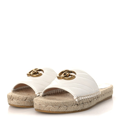 Gucci Nappa Matelasse GG Marmont Espadrille Slide Sandals 35 Great White 4 of 11
