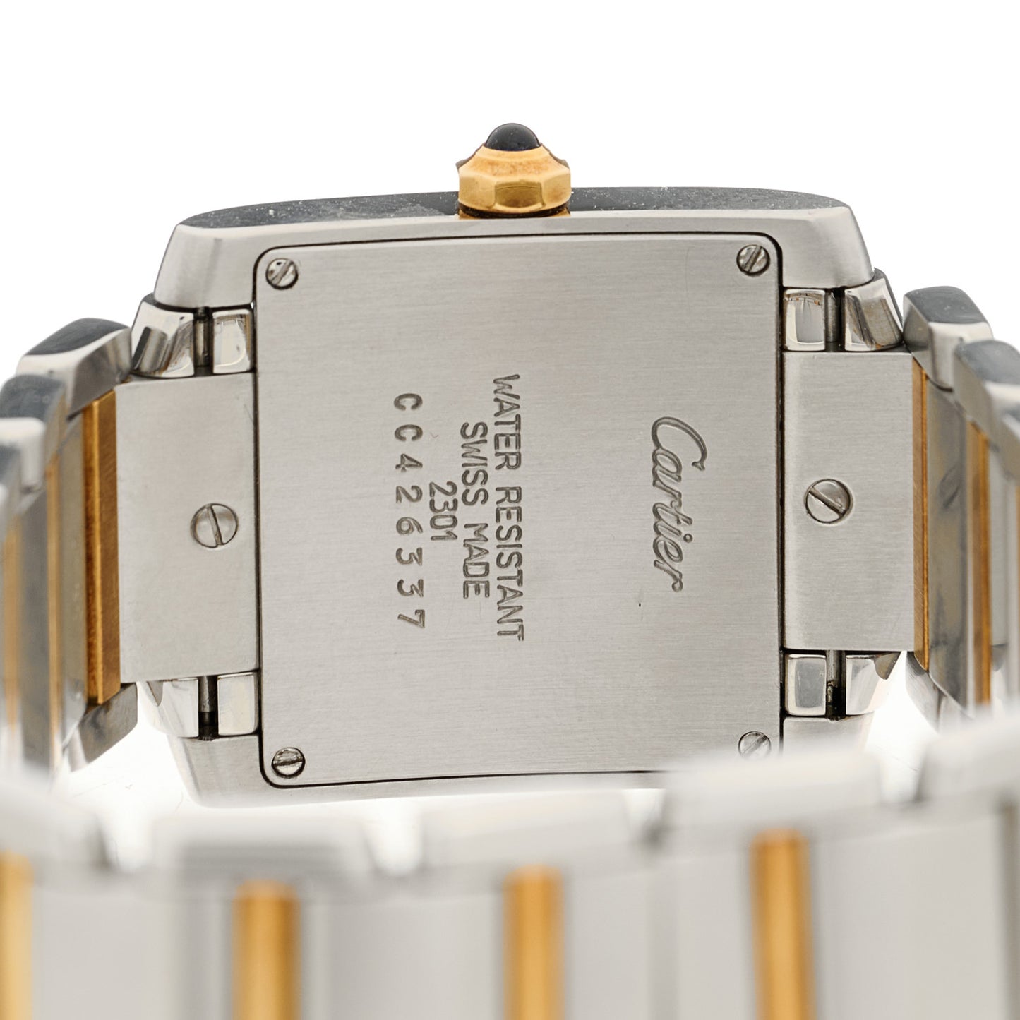 Stainless Steel 18K Yellow Gold 25mm Tank Francaise Quartz Watch