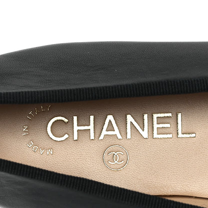 Chanel Lambskin Patent Cap Toe Ballerina Flats 38.5 Black 7 of 9