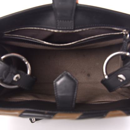 Fendi Vitello Century F is Fendi FF Diagonal Inlay Small Runaway Satchel Fango Black Fragola 7 of 11