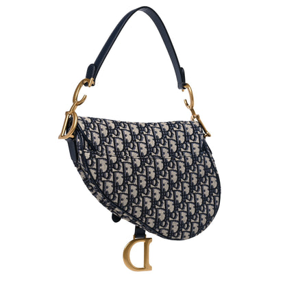 Christian Dior Oblique Saddle Bag Blue 3 of 11
