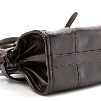 Prada Glossy Calfskin Triangle Mini Bonnie Shoulder Bag Moro 9 of 10